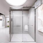 Bayview Series Ultra-Narrow Double Sliding Door Shower Enclosure - Image 2